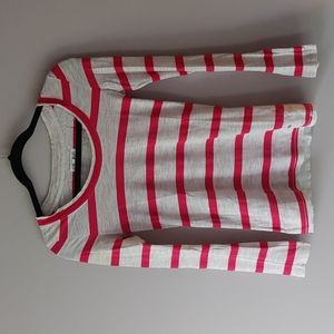 Aeropostale Small striped long length sleeve shirt pink/white